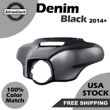Advan Denim Black Outer Fairing Batwing Cowl For Harley Electra Glide Ultra 14+