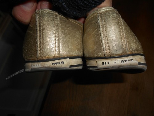 VERY OLD CONVERSE LEATHER COLLECTOR SNEAKERS size 38 gold color be €15 ACH IM - Picture 9 of 11