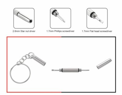 2x 3in1 Schraubendreher Schraubenzieher Schlüsselanhänger Brille Uhren Multitool