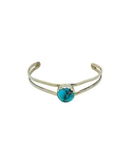 Native American Kenneth Jones Navajo Sterling Silver Turquoise Cuff Bracelet