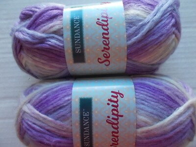 Sundance Serendipity brushed gradient yarn, Purple Pansies,lot of 2 (174 yds ea)