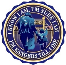 GLASGOW RANGERS TILL I DIE ROUND CIRCLE SCALLOPED EDGE METAL SIGN PLAQUE