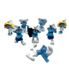 Peyo Smurfs Figures 2011  McDonalds Happy Meal Toys 3” Two Duplicates Lot Of 8