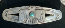Vintage 195060s Sterling Silver Turquoise Thunderbird Barrette Vintage 195060s Sterling Silver Turquoise Thunderbird Barrette