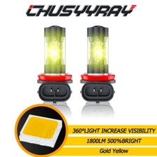 CHUSYYRAY H11 LED Fog Light Driving Lamp,Cornering Bulb,DRL Golden Yellow,2x NEW
