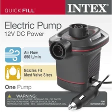  Intex Quick-Fill Air Pump Electric  12 V DC Power 650 L/min Black Car 