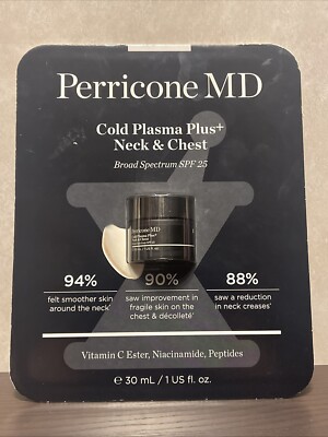 Perricone MD SPF 25 Cold Plasma Plus Neck & Chest 1 Oz New