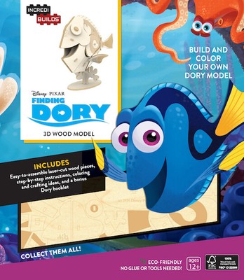 IncrediBuilds - Disney Pixar Finding Dory - Dory BNIB 3D Wood Model and Book 