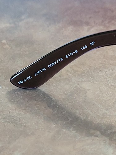 Ray-Ban RB4165 6597T5 JUSTIN Dark Brown Mix / Gradient Brown Polarized 51-16-145 - Picture 7 of 9