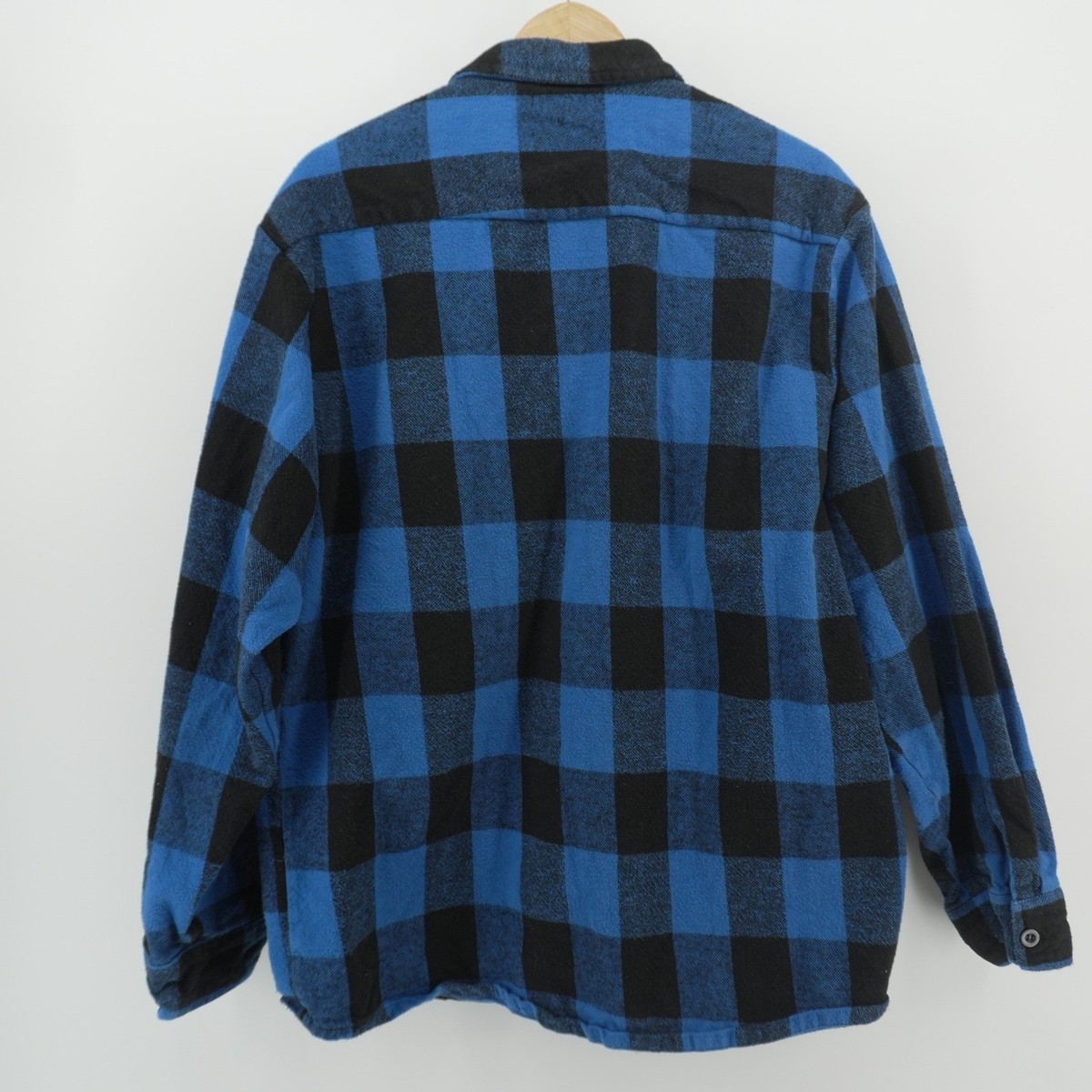 Trail Crest Flannel Shirt Mens 2XL Blue Black Buffalo Plaid Cotton Outdoorsman View 3