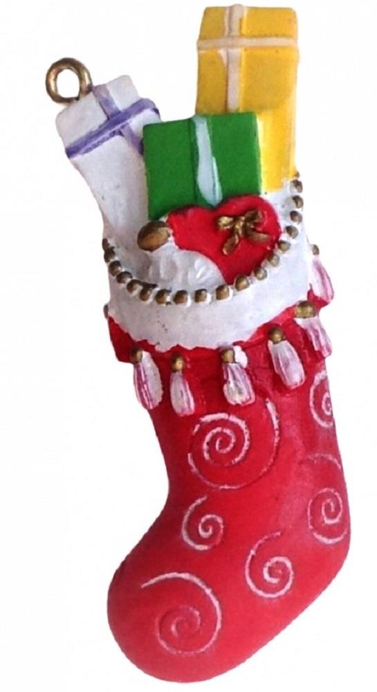 Dolls House Mum's Christmas Stocking & Presents Miniature Ornament Decoration