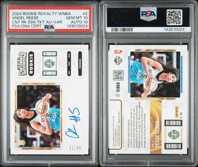 2024 Rookie Royalty WNBA Angel Reese Auto RC CNT RK SSN Ticket VAR PSA 10
