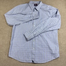UNTUCKit Durif-WF Blue Plaid Button Up Shirt XL Slim Fit Wrinkle Free 01096