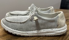 Hey Dude Wendy Sox Women's Shoes Size 8 Stone White Slip On Casual Loafers EUC