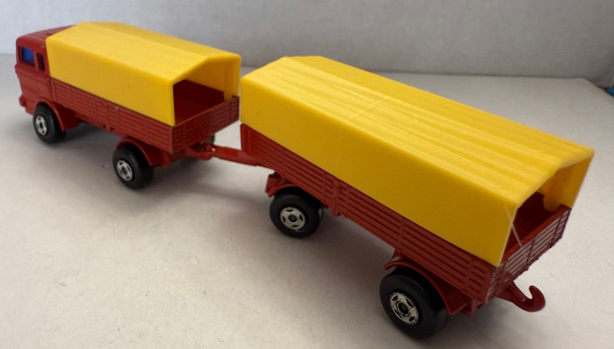 Camion Lesney Matchbox Superfast – Mercedes Et Remorque, Vert, Vintage
