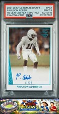 2021 Ultimate Draft 1990 Autographs #PA1 Paulson Adebo Platinum Spectrum PSA 9