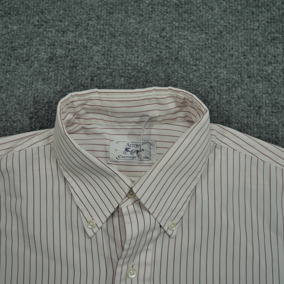 Vintage Arrow Shirt Mens 15 33 White Red Button Down Long Sleeve - Image 4 of 4