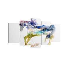 Quadro su Tela 160x85cm Cavallo Natura Arabia etnica Stampe Immagini Murale