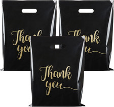 Thank You Bags for Small Business, 100 Pack, 12 X 15 Inch