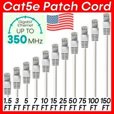 White Cat5e Cable Ethernet Cable LAN Cat5e Patch Cord Internet Network Wire Lot
