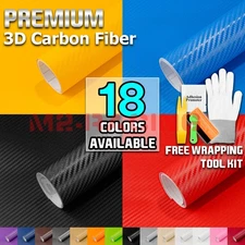 *18 Colors !!! 3D Matte Dry Carbon Fiber Vinyl Sticker Wrap Decal Sheet Film DIY