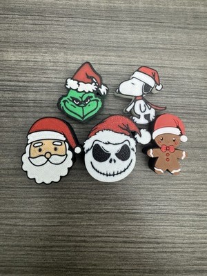 Christmas Stanley Straw Charms. Grinch, Santa Gingerbread, Snoopy, Skellington