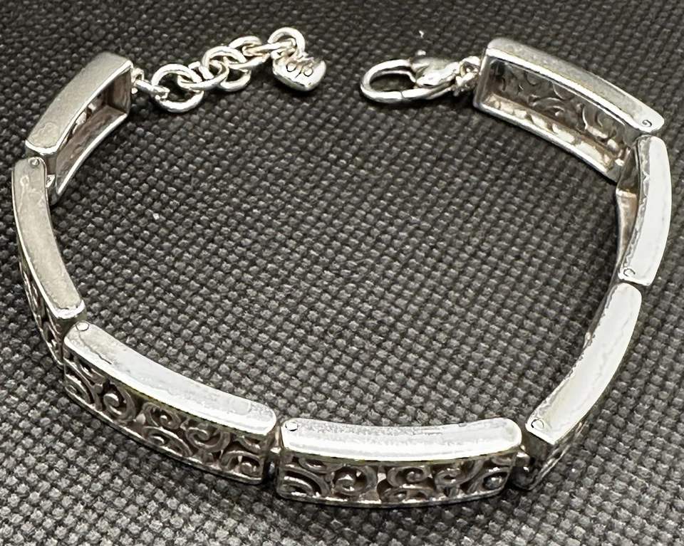 Pulsera Brighton DECO ENCAJE Eslabones Plateados Rollo. Foto 2 de 4