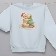 Gildan 18000 Christmas Teddy Bear Tree Sweatshirt - Cute Holiday Gift Sweater