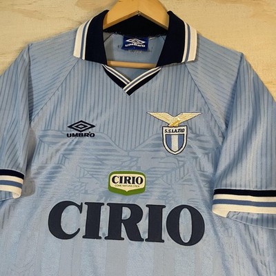 Vintage SS Lazio Jersey Mens L Shirt Blue Jersey Cirio Home