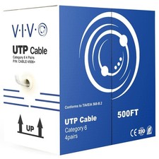 VIVO 500ft bulk Cat6 Ethernet Cable / Wire UTP Pull Box Grey LAN CABLE-V006 