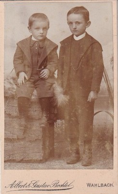 CDV - 2 Jungen - Wahlbach um 1900