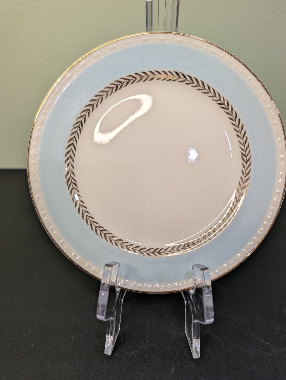 VTG 1940s Homer Laughlin Eggshell Georgian Chateau Blue Bread Plate set of 11