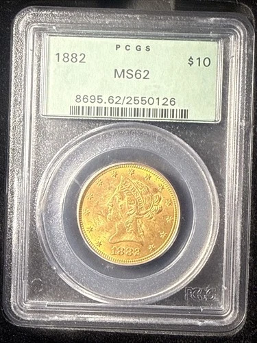 1882 $10 Gold Liberty Head PCGS MS-62 -  - BEAUTIFUL COIN!