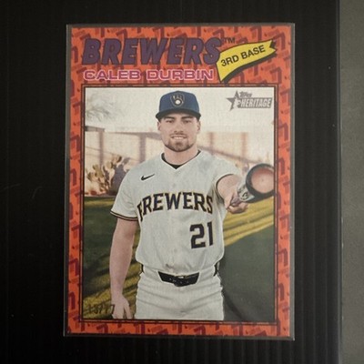 Caleb Durbin Color of the Year /77 Topps Heritage 2026 Brewers
