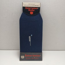 NOS Interwoven Mens Blue Dress Socks. 100 Nylon.