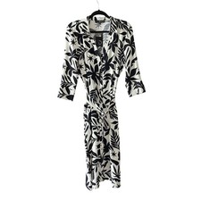 NWT Fred David Women's Button Down Dress w/Belt & Flower Print, Large