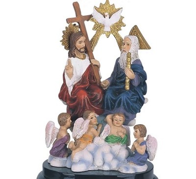 5''H Holy Trinity Father, Son, and Holy Spirit Statue Resin Christmas