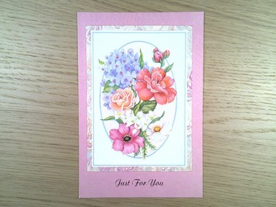 Olympia Sales Floral Bouquet Greeting Card Just For You Get Well Soon