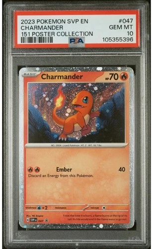 Charmander 047/165 151 Poster Collection Pokemon PSA 10