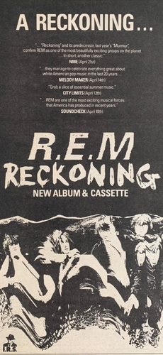 R.E.M. 1984 Vintage UK PRINT WERBUNG RECKONING Michael Stipe
