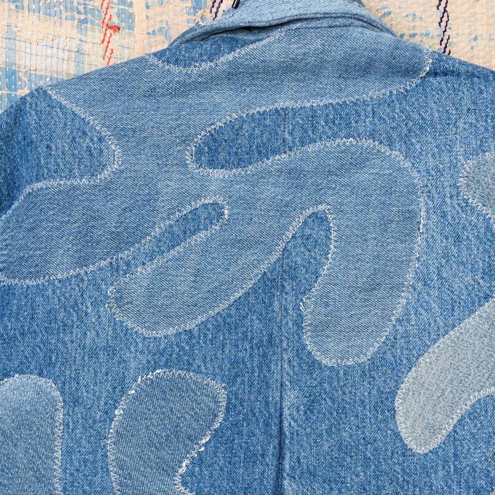 Custom upcycled patchwork denim jacket - image 6