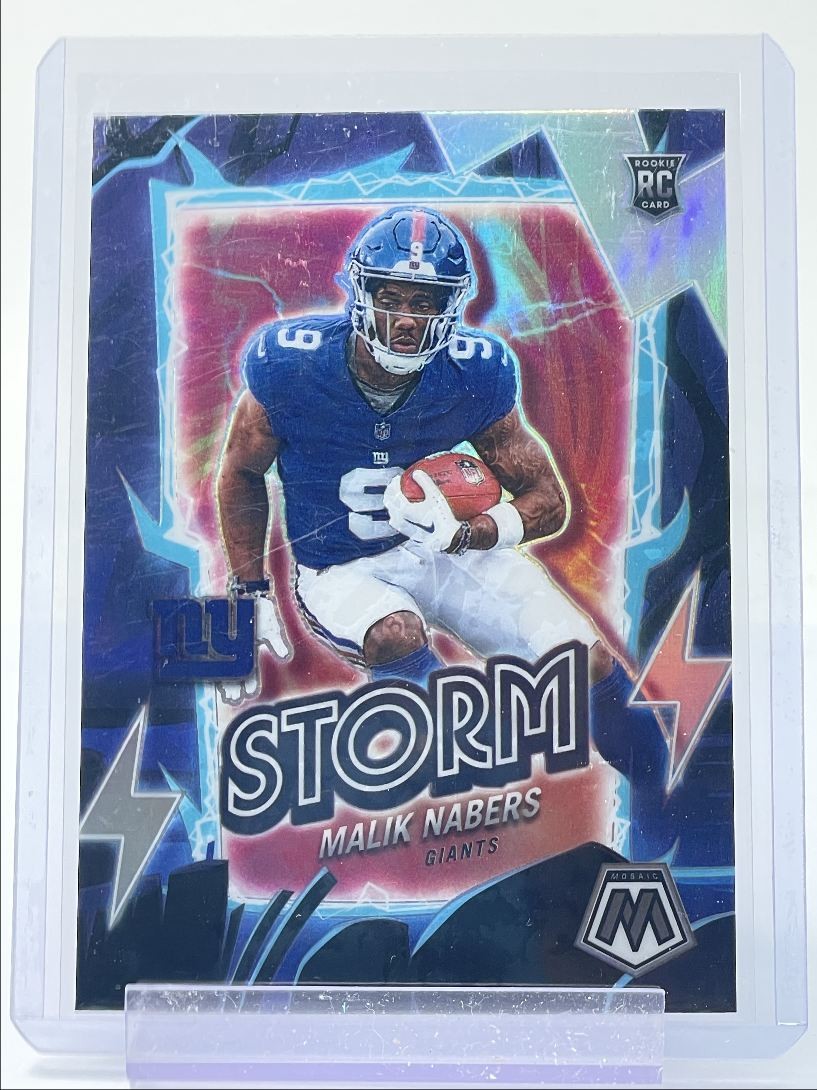 MALIK NABERS 2024 MOSAIC STORM ROOKIE SILVER PRIZM NY GIANTS RC Q5110