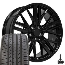 20x8.5 Black 5773 Rims 24545r20 As Tires Tpms Fits Camaro 20x8.5 Black 5773 Rims 24545r20 As Tires Tpms Fits Camaro