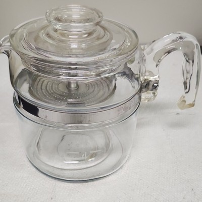 Pyrex Flameware 7756-B Glass Stovetop Percolator 4 Cup Borosilicate Steel |  eBay