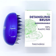 2 Pack - Bemakai Tio Detangling Brush in Blue. Biodegradable, 100 Plastic-Free