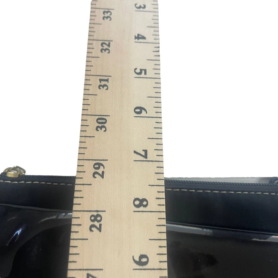 Isaac Mizrahi черный лакированная кожа Y2k маленькая наплечная сумка сумочка - Изображение 3 из 4