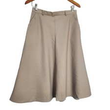 Vintage 80s Skirt Womens Size 13 Tan Midi A-Lone Neutral Circle Preppy