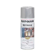 Rust-Oleum 7271830 Metallic Spray Paint, Silver, Metallic, Solvent, 11 Oz