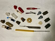 Old lot of sewing accessories: BAGS, DICE, REELS...