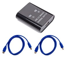 Printer Sharing Switch, Manual Switcher USB 2.0 Cables Included , Black